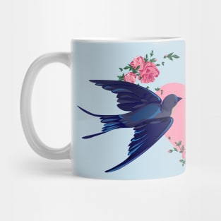 Swallow Flying Heart Birds Mug